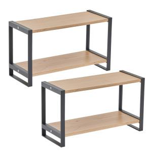 씨밀렉스 닛띵 다용도 수납 2단 주방 책상 미니선반 블랙, 소, 2개