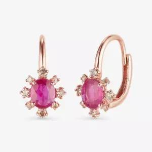 14k 레이디시 루비 다이아몬드 링귀걸이 천연석)