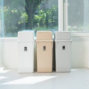 내츄럴 가정용 재활용 분리수거함 롱바디 60L 3개