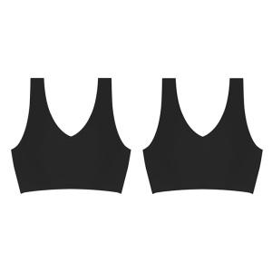 슬림9 노와이어 심리스 편해브라 뉴베이직, 블랙, S, 2개