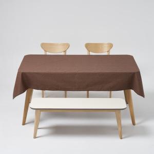 룰루홈 린넨 방수 식탁보 브라운, 90-130, 1개