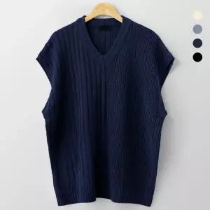 [하프클럽/엠엔씨]하프꽈베기 오버핏 니트조끼 (MDKN307NL)