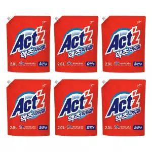 액츠 파워젤 액체세제 일반 리필, 2L, 6개
