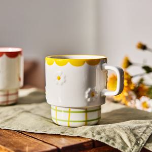 모던하우스 어썸데이 스태킹머그 체크데이지, 310ml