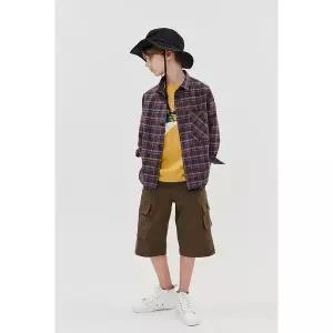 [블루테일](강남점)AXA5BL01NV 네이비 7부 체크 셔츠