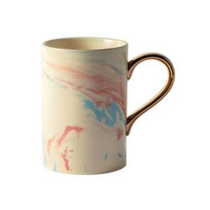 까사무띠 마블 골드핸들 림 크림머그 450ml, 1개