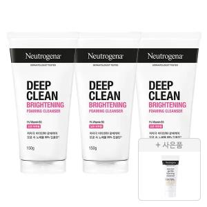뉴트로지나 NEW 딥클린 브라이트닝 포밍 클렌저 150g, 3개+증정(젠틀폼 클렌저 10g, 1개)