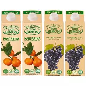 돈시몬 100%착즙주스 만다린 감귤1L 2개+적포도1L 2개 (총4개)