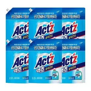액츠 퍼펙트 액체세제 실내건조 리필, 2.2L, 6개
