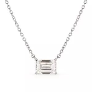 18k 에메랄드컷 랩 다이아몬드 1캐럿 목걸이 약 1.1CT)