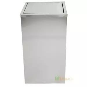 사각 스텐휴지통 뱅뱅이 뚜껑형 60L WL-1876 업소용 쓰레기통 스테인리스