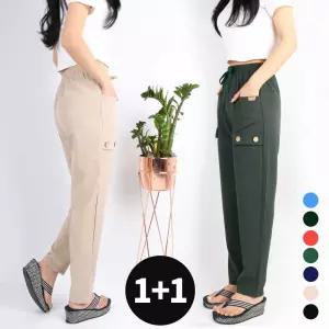 [슈퍼맨][1+1]SPMB여성인견2단추바지 여자 봄여름 밴딩 스판 인견 나일론 데일리 캐쥬얼 시원한 편안한 팬