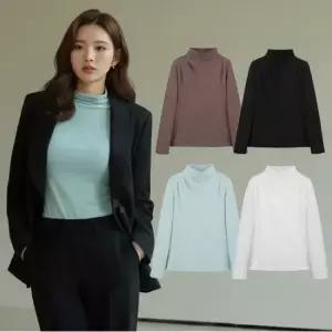 [최초가89 900][4종세트] LBL 하프넥 드레이핑 티블라우스