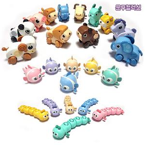 큐티 태엽완구 피쉬 애벌레 사파리 작동 미니 동물 모형 피규어 장난감 체인 태엽인형 귀여운