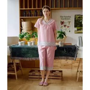 [비너스](신세계 사우스시티)시원하고 청량감 있는 인견 보더나염실내복세트VEP3843S