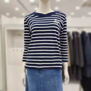 [조이너스]여성 브랜드 24신상 입술라인 면 100% 여름 칠부 티셔츠JEU3WKL1000_US