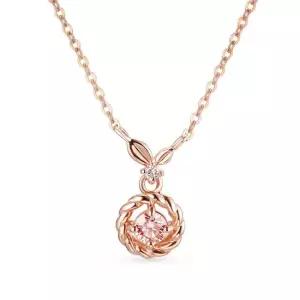 18k 프루츠 핑크 랩 다이아몬드 1부 목걸이