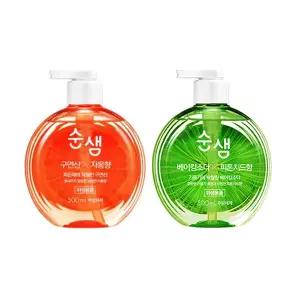 순샘 주방세제 용기 자몽, 500ML, 1개 + 피톤치드, 500ML, 1개