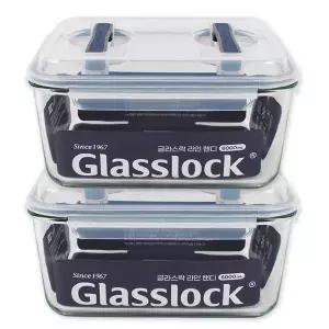 (1+1)글라스락 핸디김치통(6.0L)-2개 김장독 손잡이밀폐 내열강화유리 보관용기 쌀통