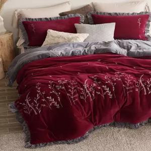 [SK] 크림벨로아 자수극세사 침구세트