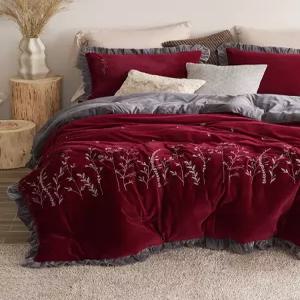 [Q] 크림벨로아 자수극세사 침구세트