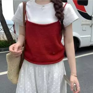 4칼라 어깨끈 뷔스티에 조끼