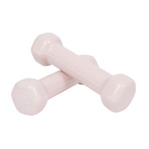 아이워너 PVC 뷰티 육각 덤벨 0.5kg 2개입 세트 감성적인컬러 베이비핑크 안전한 라운딩모서리