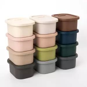 [디아르]국내산 플래티넘 실리콘 전자레인지 냉동 밥 보관 용기 밀폐 소분 용기 200ml