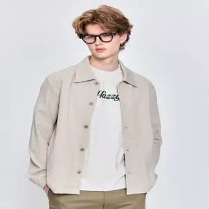 헤지스 남성 25SS 베이지 PK조직 카라 가디건 HZTS5A101I1