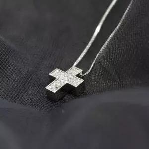 (블리스) I SEGNI 18K 다이아 미디움 크로스 네크리스