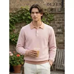 [하프클럽/올젠]오가닉코튼 투톤 카라 니트 (ZOD2ET1301)