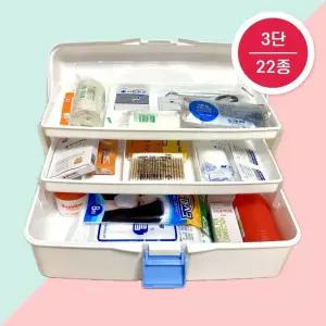 [22종 세트] 3단 휴대용 대형 구급상자 가정용 응급처치키트 FIRSTAIDKIT