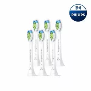 [필립스]PHILIPS 필립스 소닉케어 W 옵티멀 화이트 칫솔모 화이트 6개입 HX6066/14