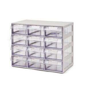 시스맥스 시스템 멀티박스 대형 12단 투명 정리 서랍 인덱스수납함 수납정리함 투명서랍장