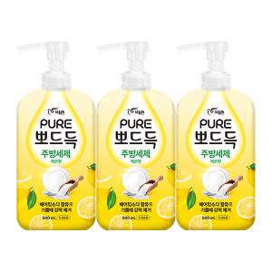퓨어 뽀드득 주방세제 레몬향 500ml, 3개