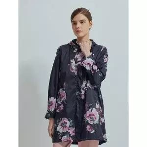 [하프클럽/크로커다일레이디]차콜 플라워 패턴 롱기장 바람막이 점퍼 CLCMJP1