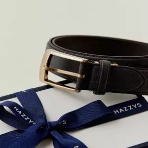 헤지스 액세서리 남성 24FW [스테디셀러]브라운 음각로고 소가죽 벨트 WUBE4F701W3