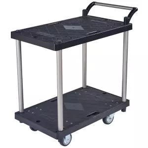 다용도 서빙카트 플라스틱 대차판 블랙 2단 중형