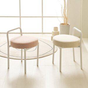 [NAMUDDL][비밀특가] 보루네오 마르체 폴라 원형 패브릭 등받이 스툴 화장대 의자 BCM652C