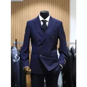 [갤러리아] BON 네이비 이태리 마르조또 스트라이프 프리미엄 더블 슈트 BN4SJA036