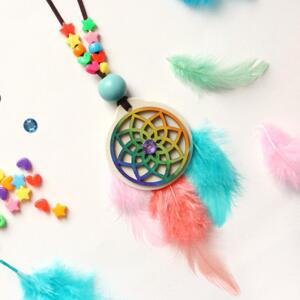 10인세트 예쁜 인디언 드림캐처 목걸이 만들기 세계나라 유치원 DIY 어린이집 창체