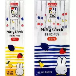 이노아트1574 동아 미피 체크색연필 7본세트