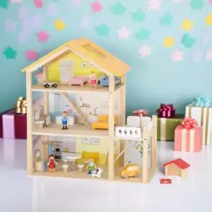 비가 원목 3층 인형의집 소꿉놀이 대형 나무 인형집 꾸미기 미니어처 피규어 소품 세트