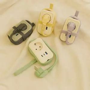 큐브 칼라멀티탭 여행용 휴대용 1.5m 전선형 보관용이