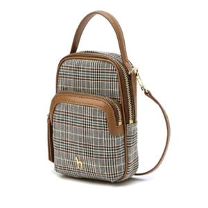 [AK플라자] [헤지스] 체크 나일론 더블지퍼 크로스 미니백[HIWA5F431W2]