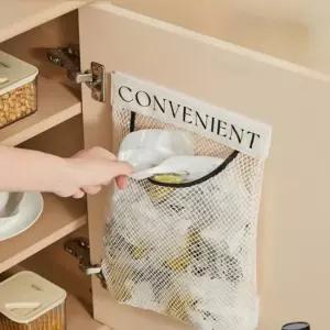 벽부착 수납망 메쉬 탈부착 다용도 그물망 비닐봉지 소품정리 양파 보관함 벽걸이형 속옷보관 주머니