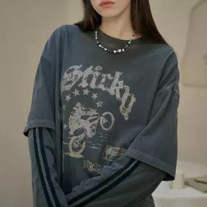 윌리 레이어드 피그먼트 롱슬리브 스모크블랙