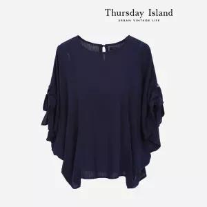 [Thursday Island] 리본 슬리브 블라우스(T234MBL634W)