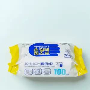 베이킹소다 손걸레 청소용 티슈 100매 다용도 클리너 세트구성