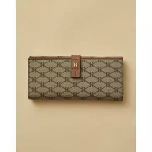 [롯데백화점]헤지스ACC LL[선물포장][헤리아토] 브라운 시그니처 패턴 가죽 장지갑 HIWA5F883